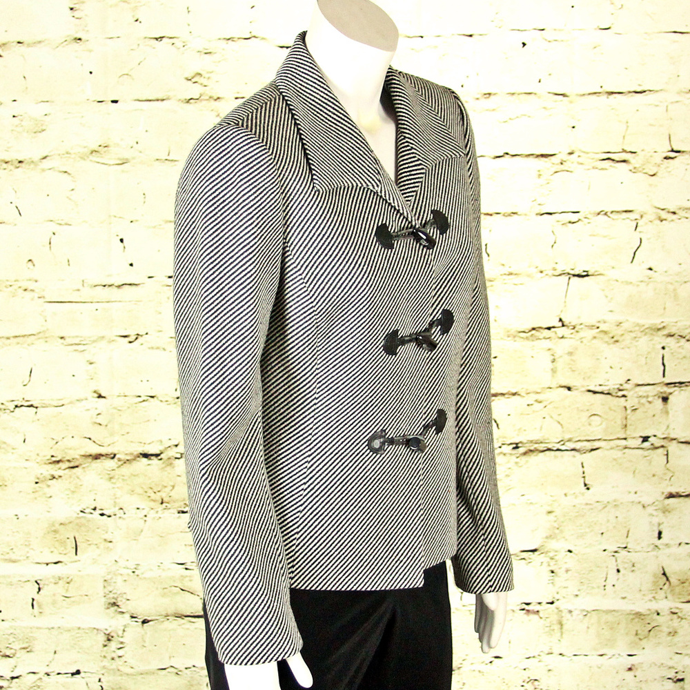 Tahari Blazer/ Black & Grey Zebra /Wool Blend / 6 - Picture 2 of 8